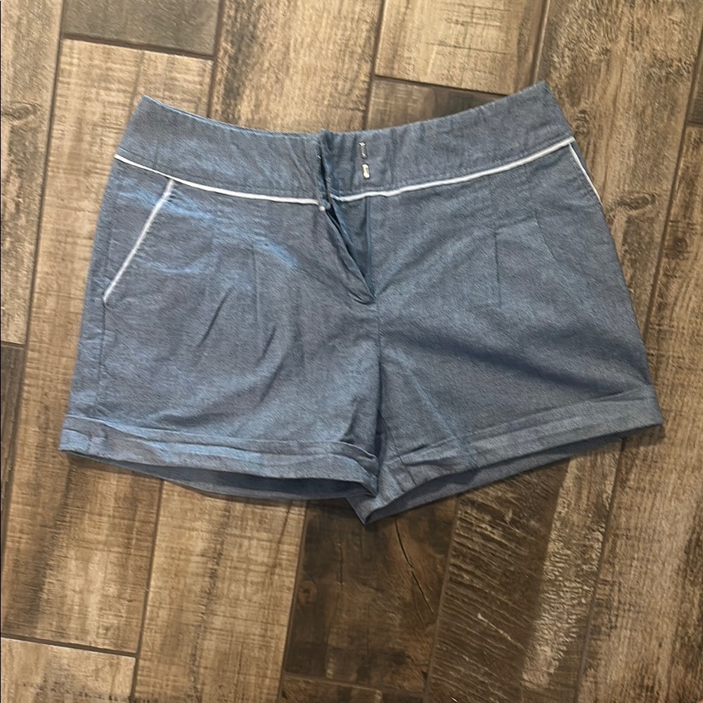 Fenn Wright Manson Blue Jean Shorts with Distressed Details